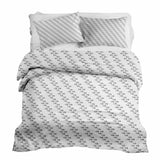 Set di biancheria da letto con coperte terapeutiche bianco con cerchi grigi