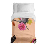 Coperta terapeutica originale - Rivestimento in cotone arancione con gru