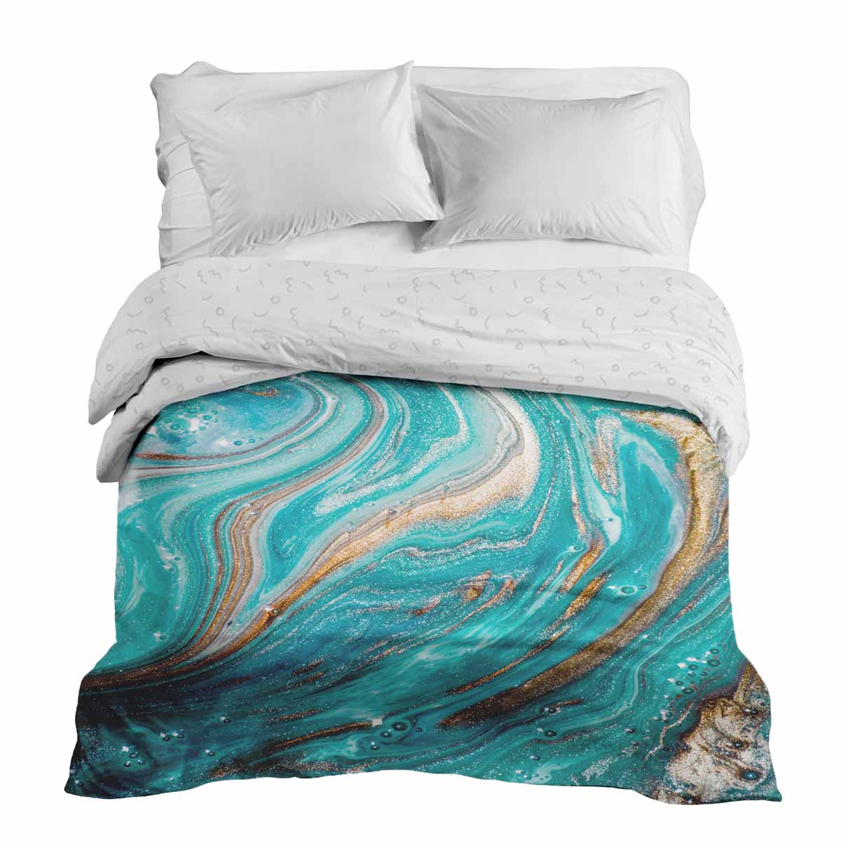 Coperta terapeutica originale - Rivestimento in cotone marmo turchese