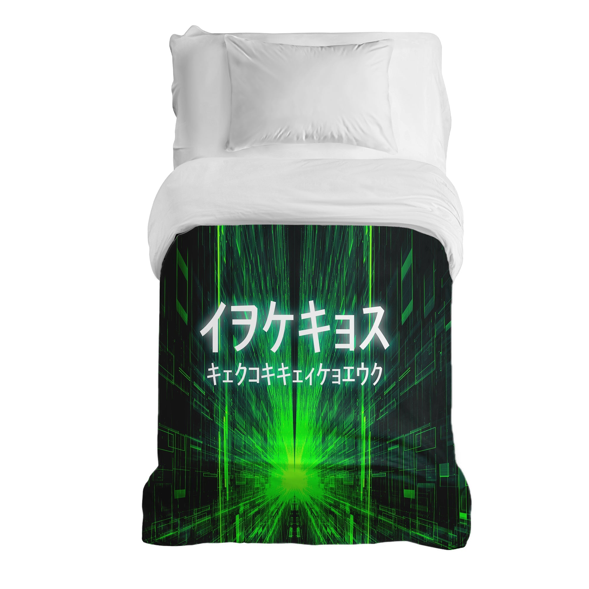 Coperta terapeutica originale - Rivestimento in cotone verde con scritta cinese