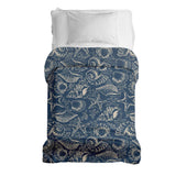 Coperta terapeutica originale - Rivestimento in cotone blu con conchiglie
