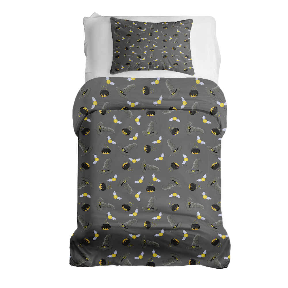 Set di biancheria da letto con coperta terapeutica grigia Zauberhut