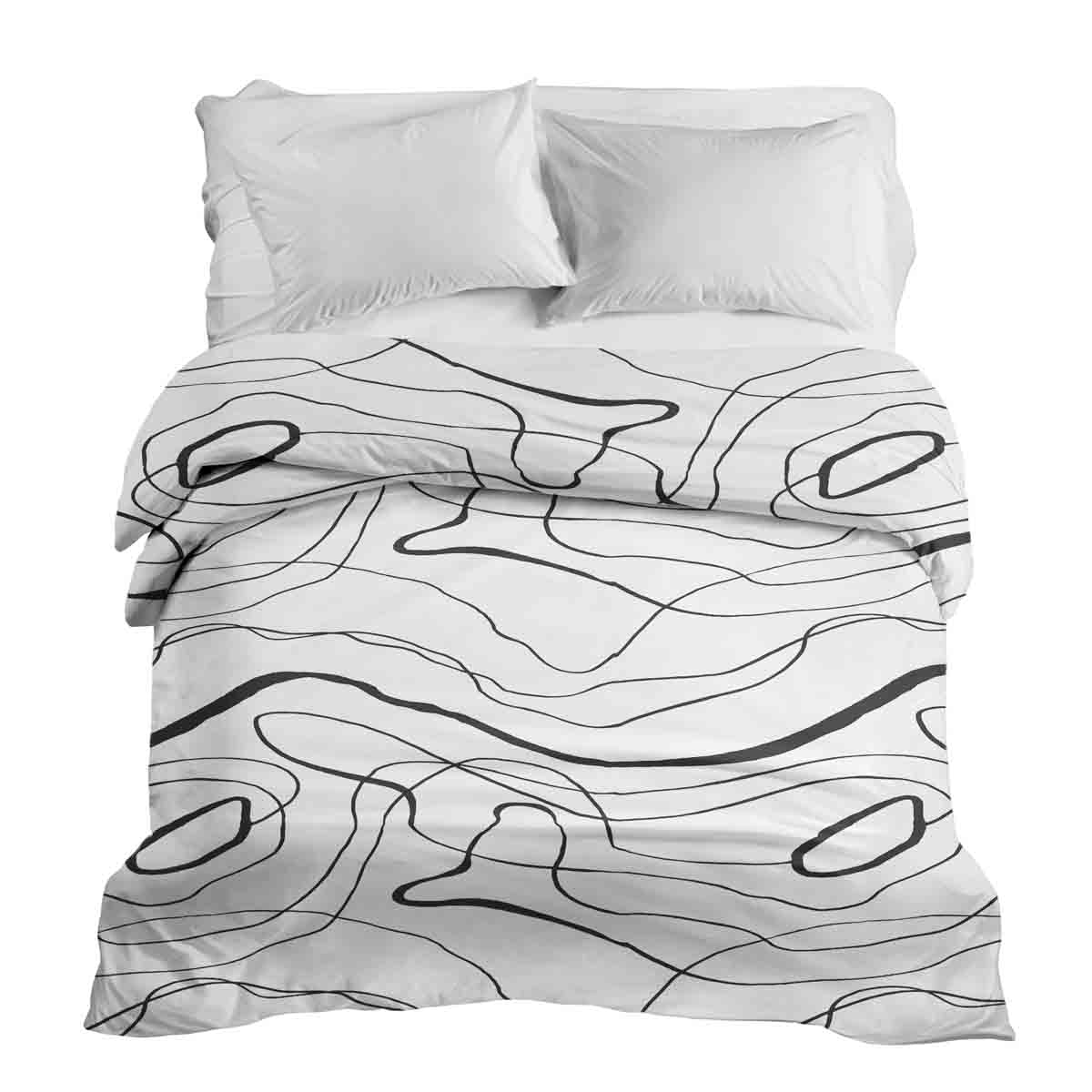 Coperta terapeutica originale - Rivestimento in cotone con linee serpentine nere