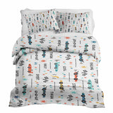 Set di biancheria da letto con coperte terapeutiche bianco con macchine da corsa