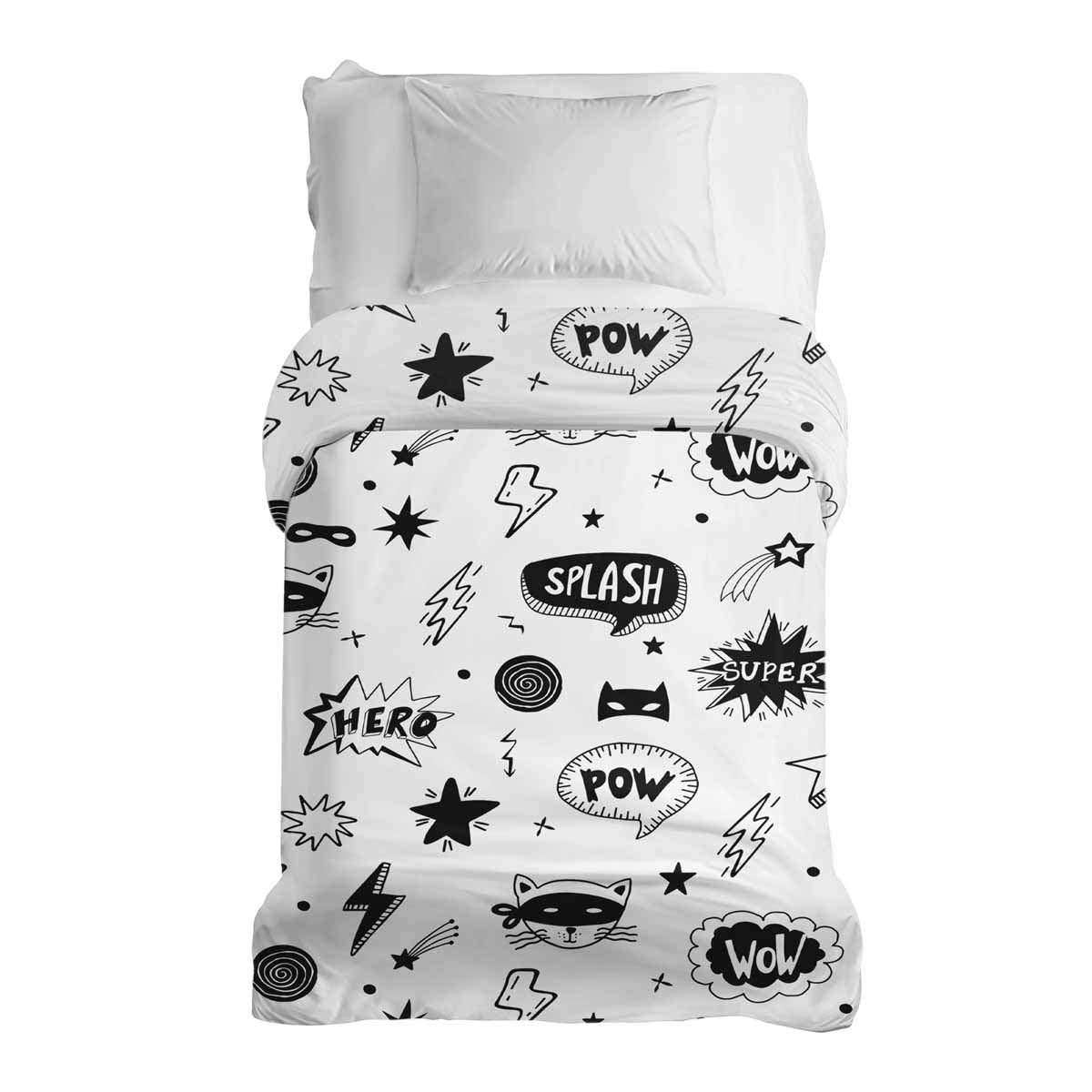 Coperta terapeutica originale - Rivestimento in cotone bianco supereroi