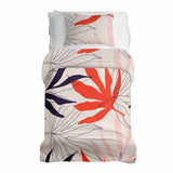 Set di biancheria da letto con coperta terapeutica beige con foglie colorate