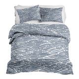 Set di biancheria da letto con coperta terapeutica motivo ondulato blu