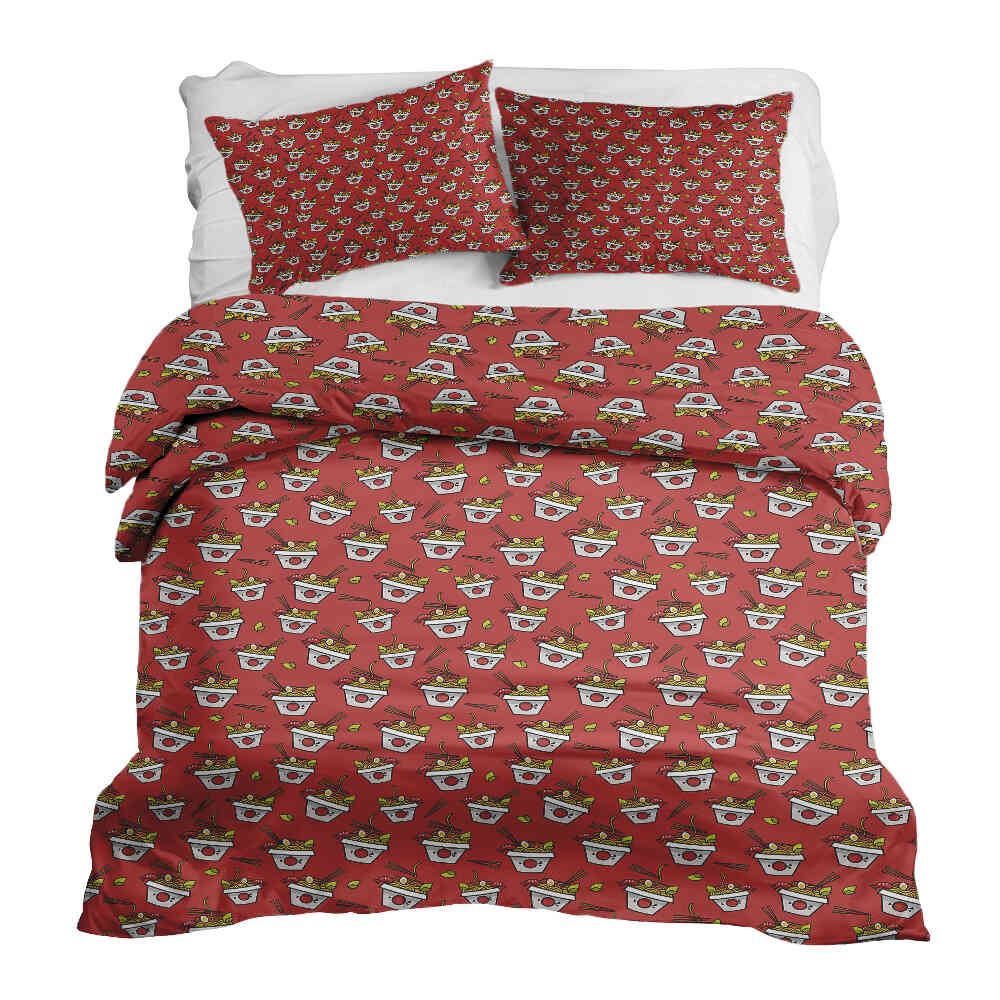 Set di biancheria da letto con coperta terapeutica rosso da asporto