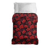 Coperta terapeutica originale - Rivestimento in cotone nero con rose rosse