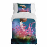Set di biancheria da letto con coperta terapeutica con fungo e lumaca