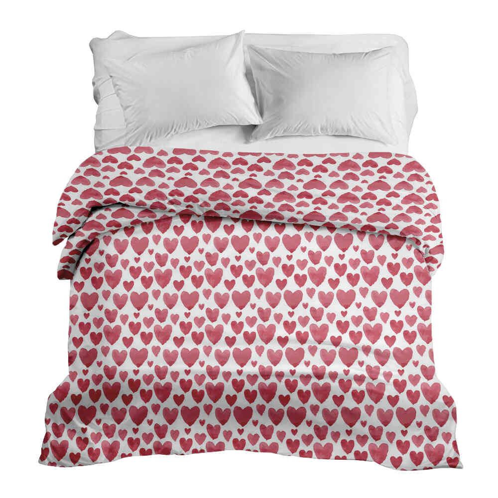 Coperta terapeutica originale - Rivestimento in cotone cuori rossi
