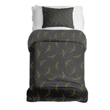 Set di biancheria da letto con coperta terapeutica grigia con grano