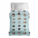 Coperta terapeutica originale - Rivestimento in cotone azzurro chiaro con sushi