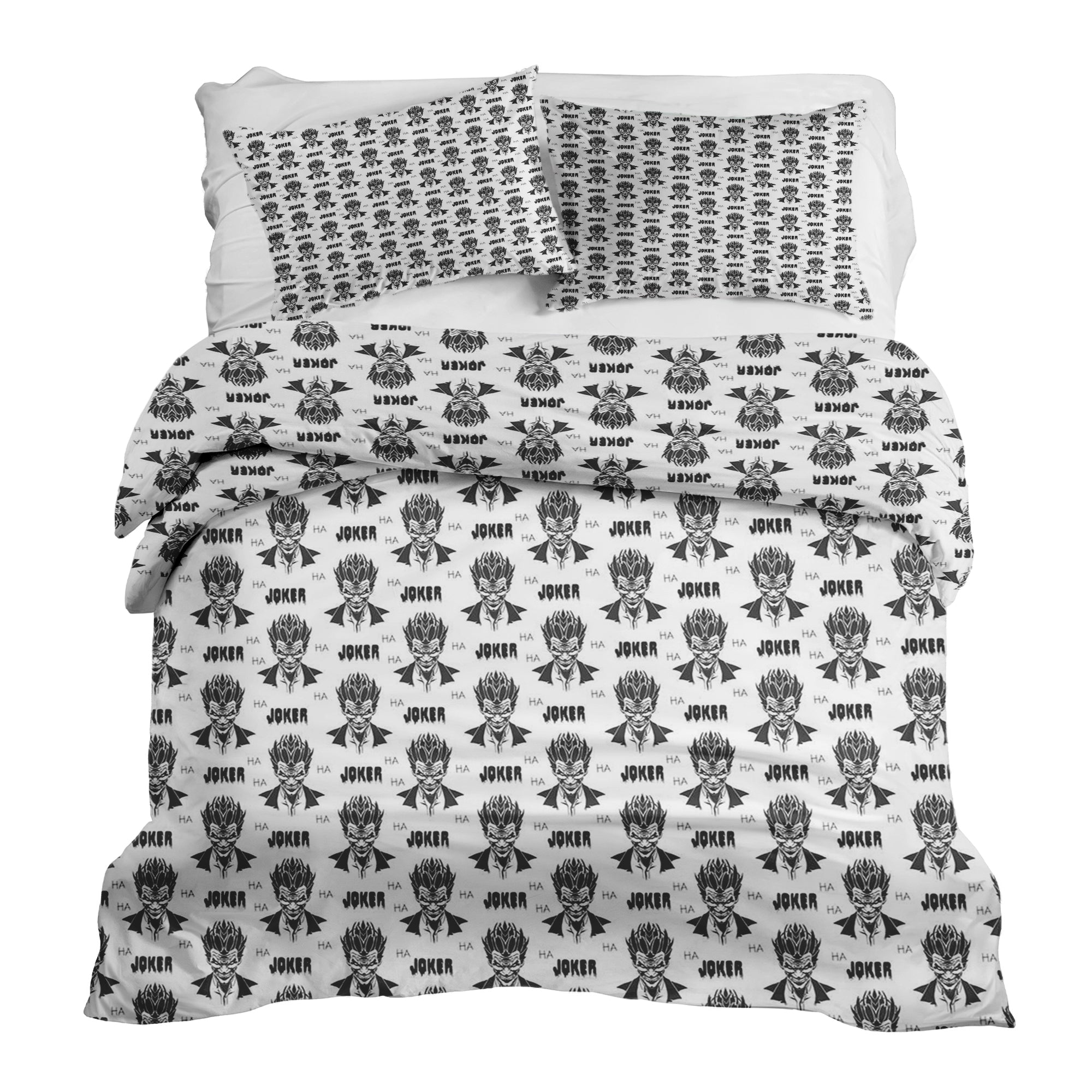 Set di biancheria da letto con coperta terapeutica Joker nero-bianco