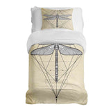 Set di biancheria da letto con coperta terapeutica gialla con libellula