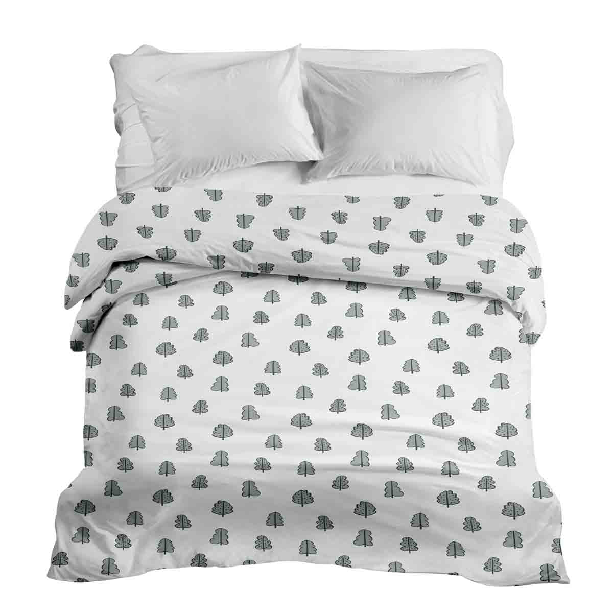 Coperta terapeutica originale - Rivestimento in cotone bianco con alberelli