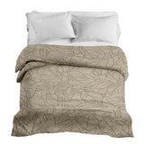 Coperta terapeutica originale - Rivestimento in cotone beige con motivo a foglia nero