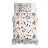Set di biancheria da letto con coperta terapeutica bianca per il periodo natalizio