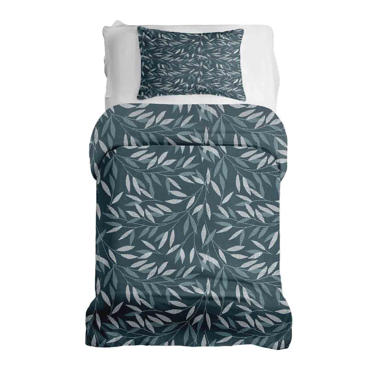 Set di biancheria da letto con coperte terapeutiche e rami blu