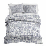 Set di biancheria da letto con coperta terapeutica bianca New York