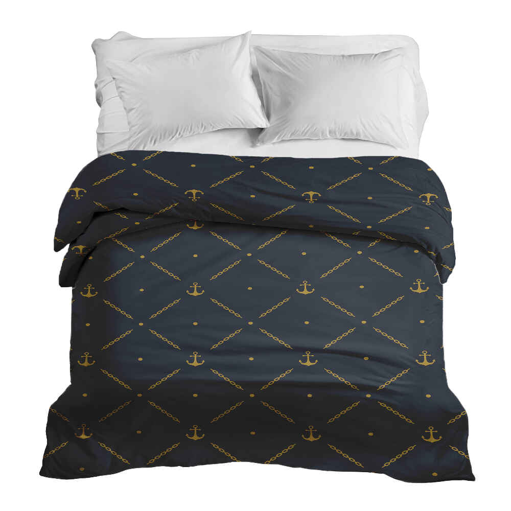 Coperta terapeutica originale - Rivestimento in cotone blu con ancora