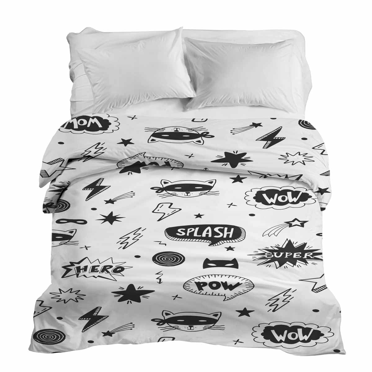 Coperta terapeutica originale - Rivestimento in cotone bianco supereroi