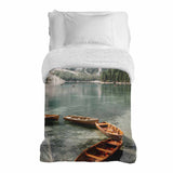 Coperta terapeutica originale - Rivestimento in cotone Lago con barche