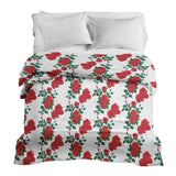Coperta terapeutica originale - Rivestimento in cotone bianco con cespuglio di rose