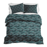 Set di biancheria da letto con coperte terapeutiche onde turchese-verde