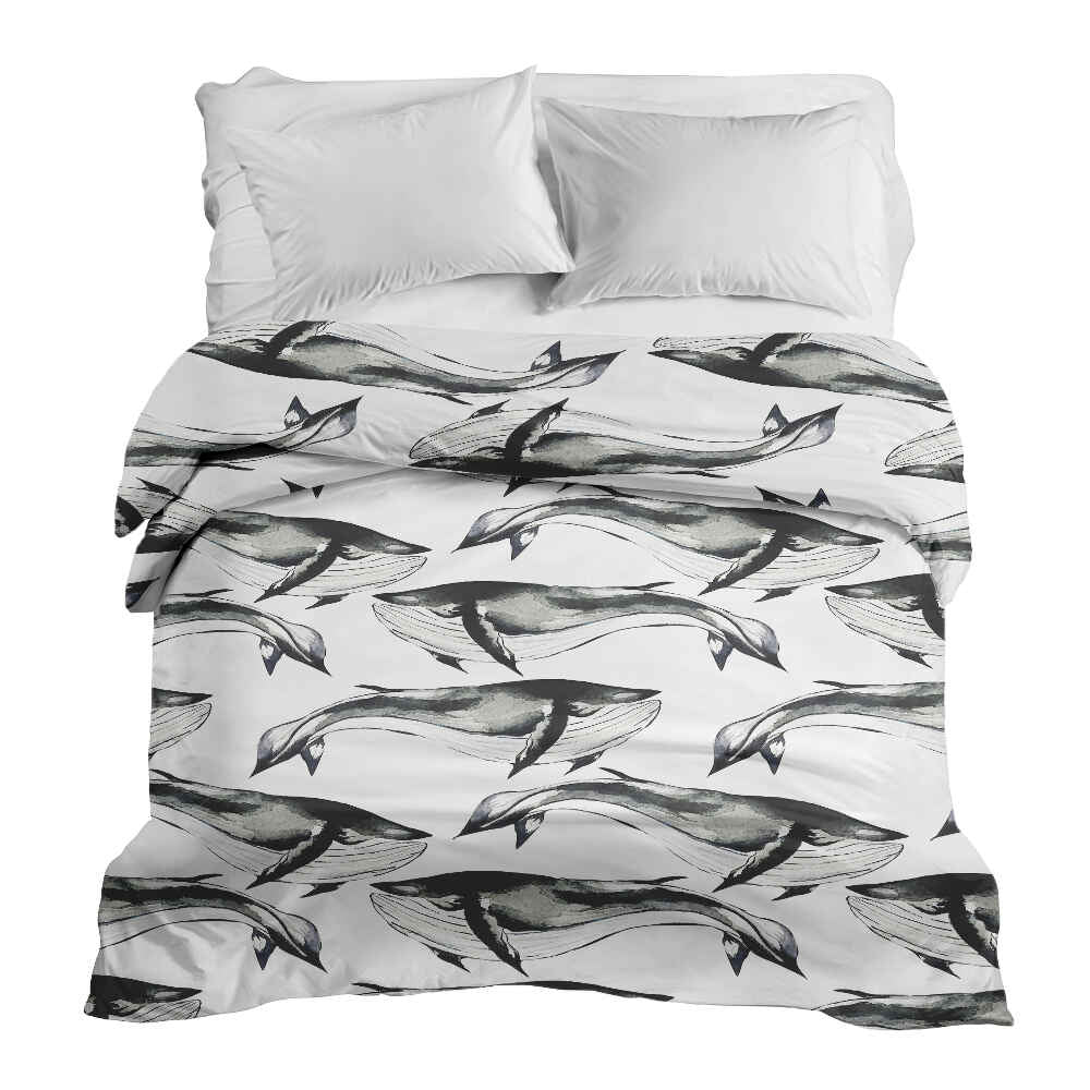 Coperta terapeutica originale - Rivestimento in cotone balena blu nera