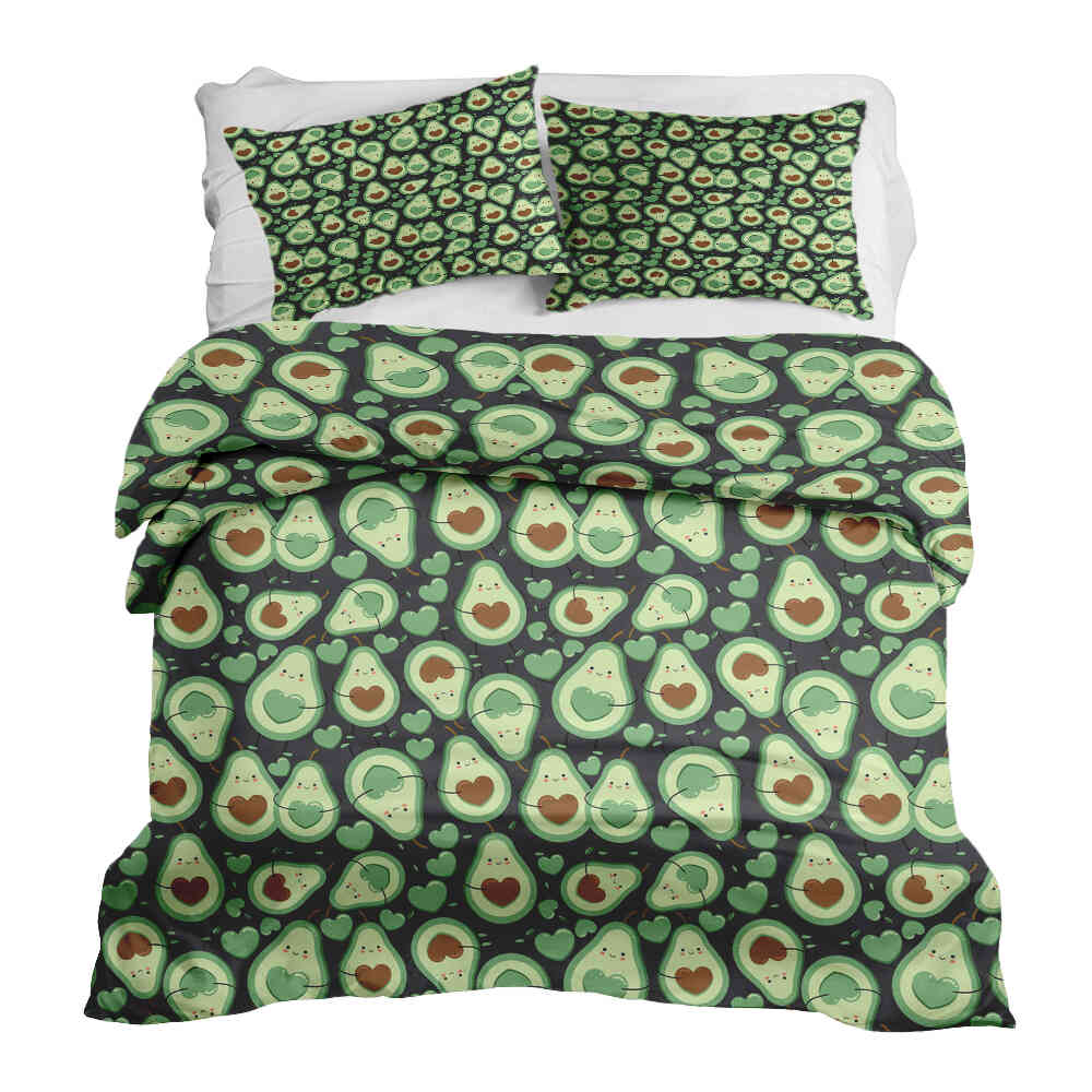 Set di biancheria da letto con coperte terapeutiche Avocado verde