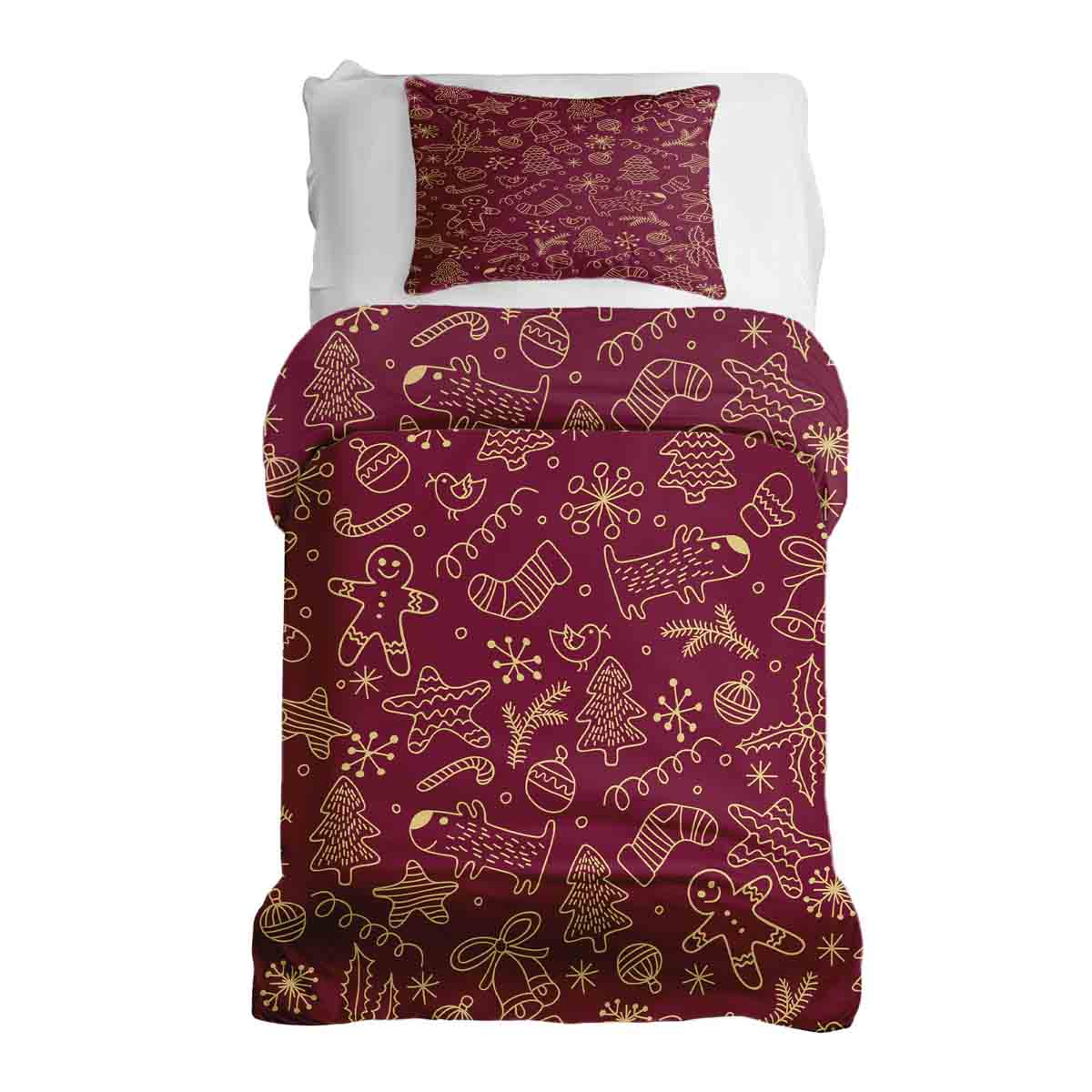 Set di biancheria da letto con coperte terapeutiche rosse con divertenti motivi natalizi