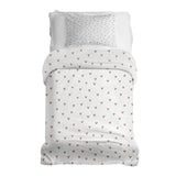 Set di biancheria da letto con coperta terapeutica bianca con cuoricini