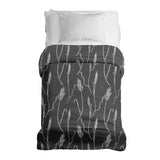 Coperta terapeutica originale - Rivestimento in cotone grigio scuro con rami bianchi
