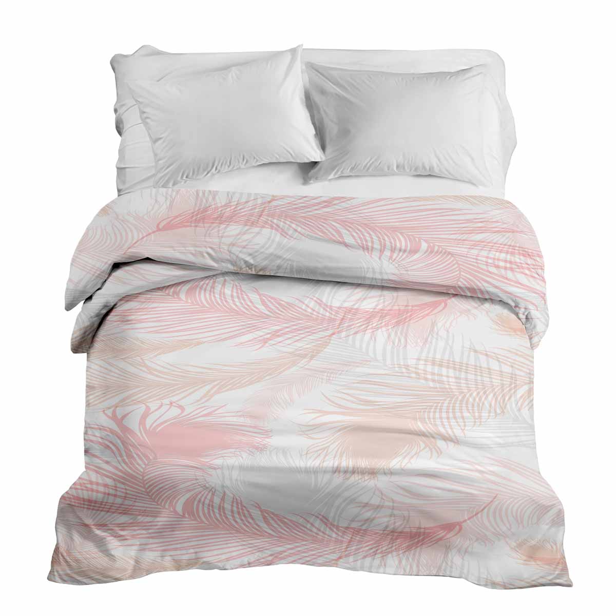 Coperta terapeutica originale - Rivestimento in cotone bianco con piume rosa