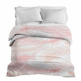 Coperta terapeutica originale - Rivestimento in cotone bianco con piume rosa