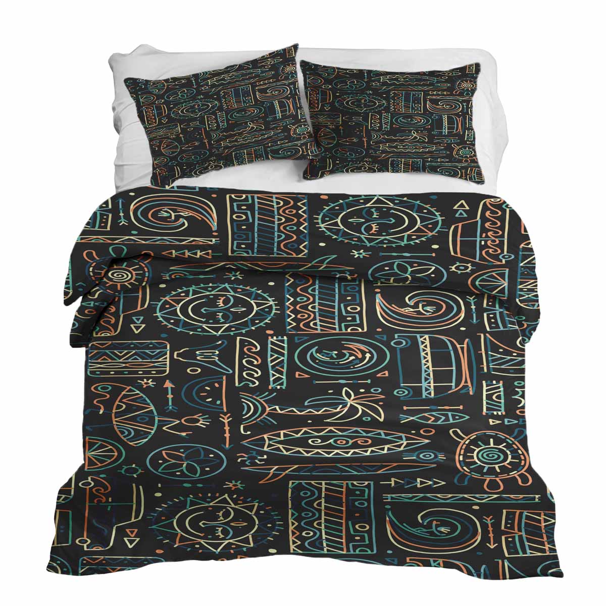 Set di biancheria da letto con coperta terapeutica con motivo hawaiano verde