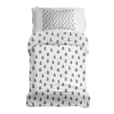 Set di biancheria da letto con coperta terapeutica bianca con alberelli
