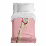 Coperta terapeutica originale - Rivestimento in cotone rosa con frutto del drago
