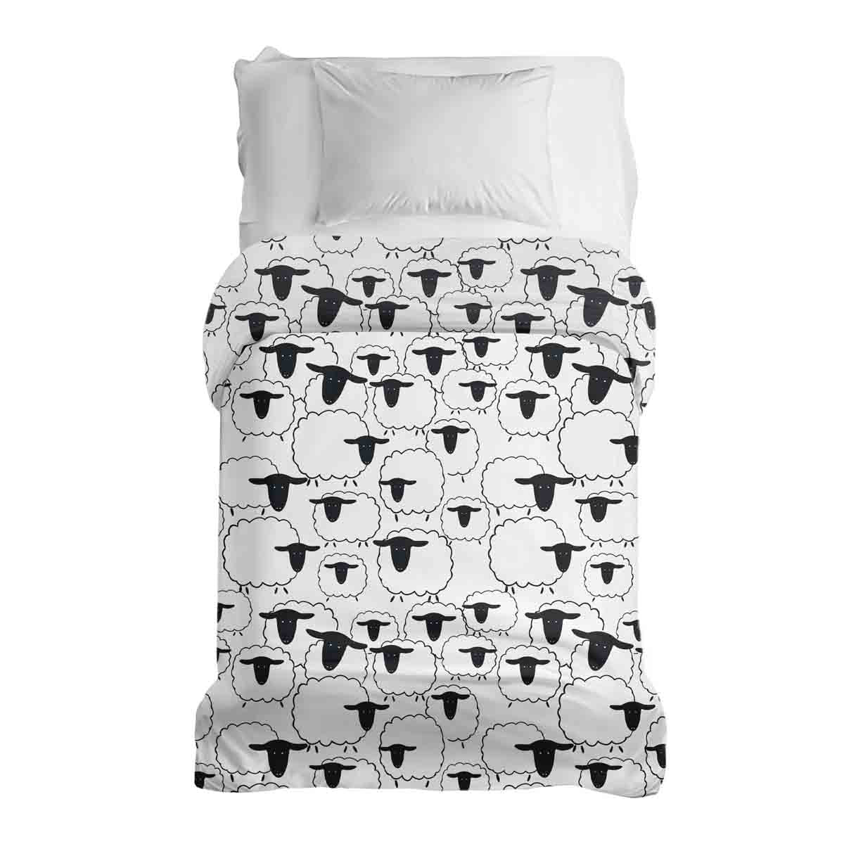 Coperta terapeutica originale - Rivestimento in cotone bianco con pecore