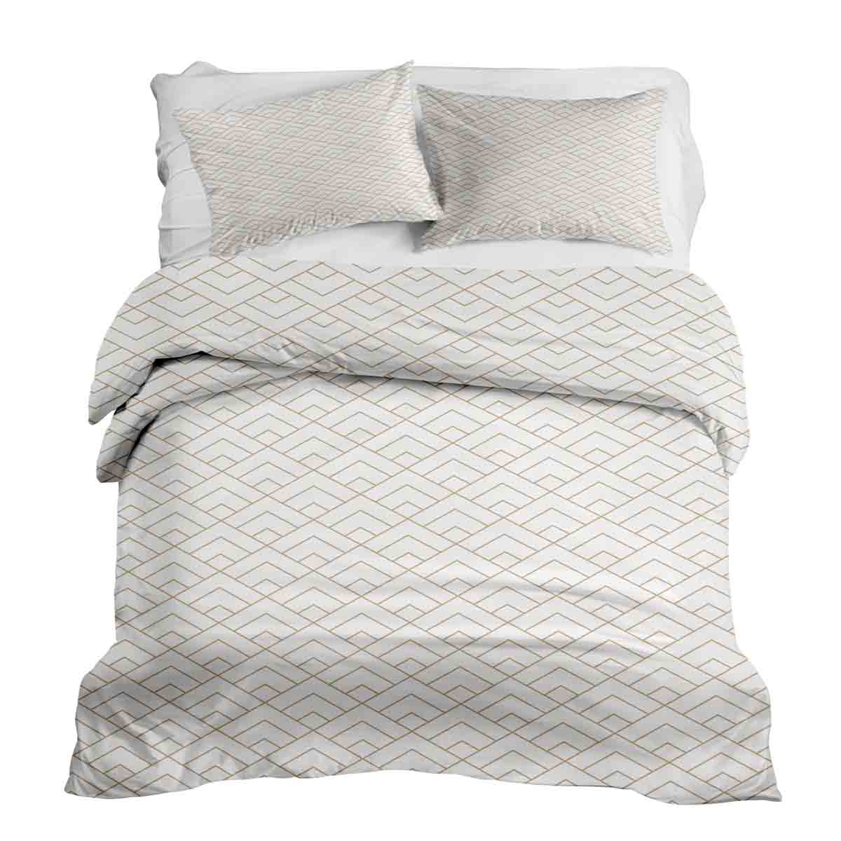 Set di biancheria da letto con coperta terapeutica e motivo a strisce dorate