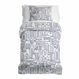 Set di biancheria da letto con coperta terapeutica bianca New York