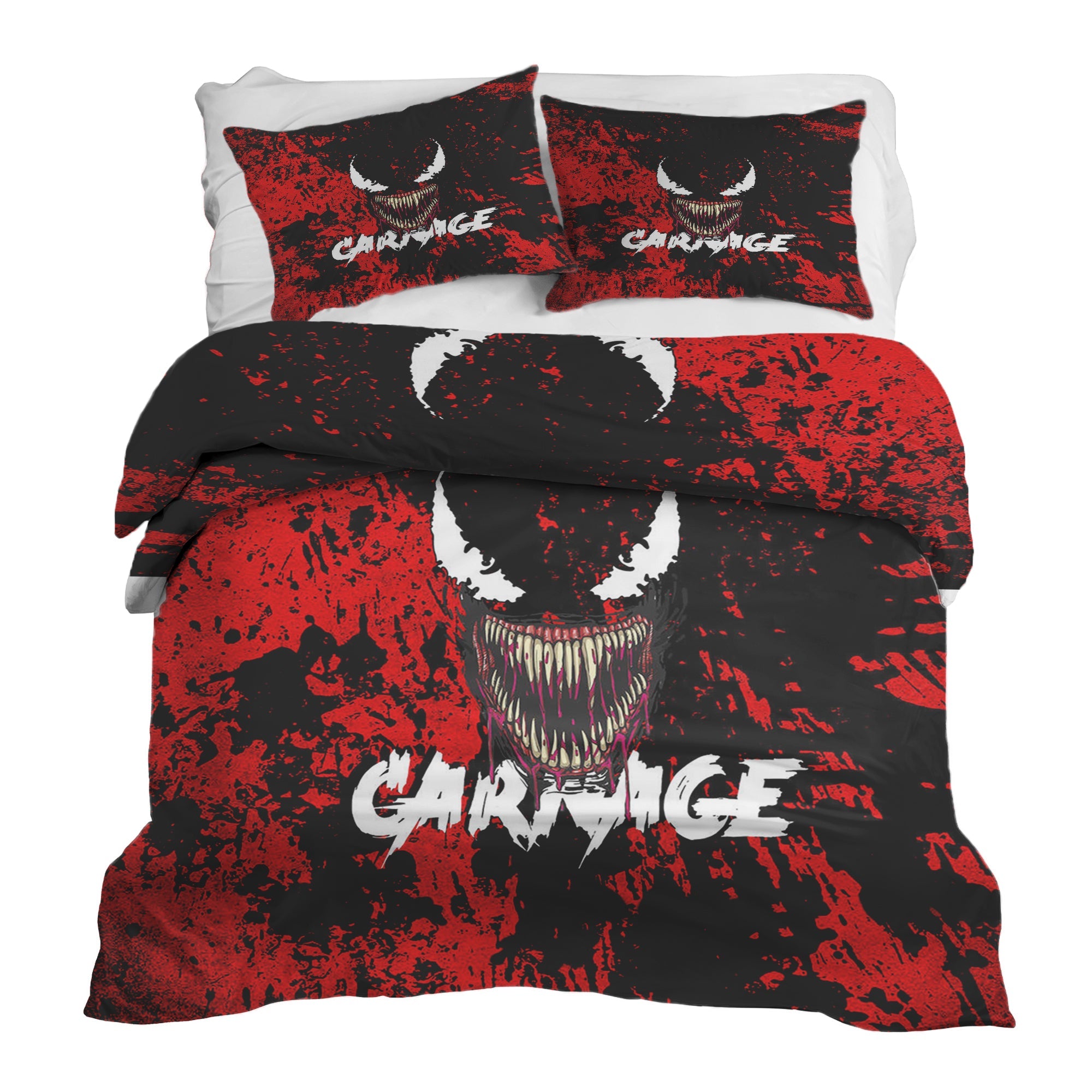 Set di biancheria da letto con coperta terapeutica nero volto jolly