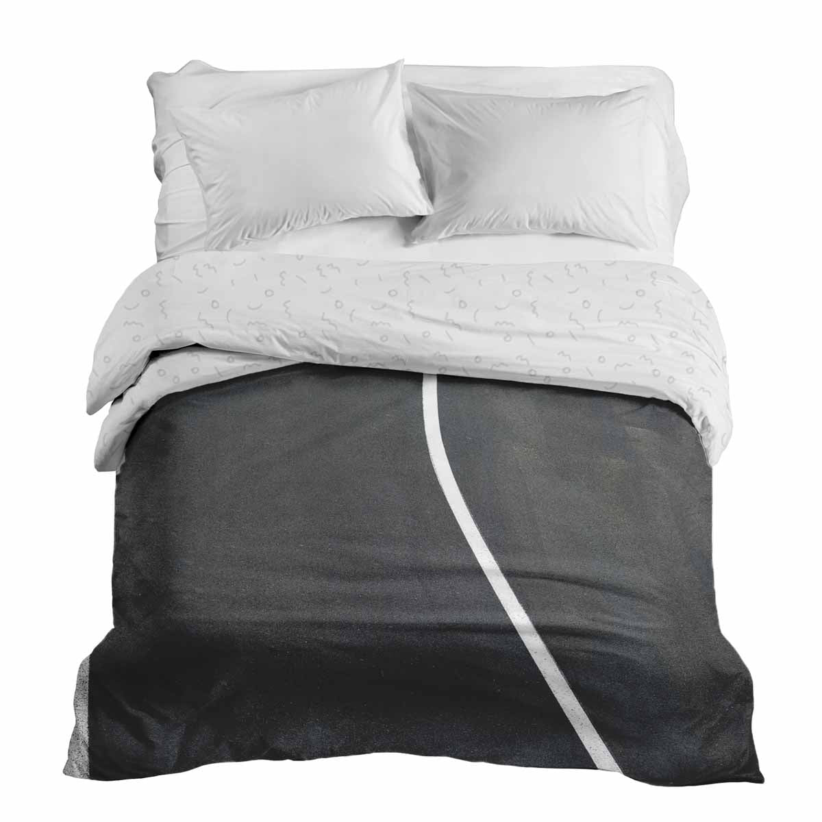 Coperta terapeutica originale - Rivestimento in cotone grigio scuro con striscia bianca