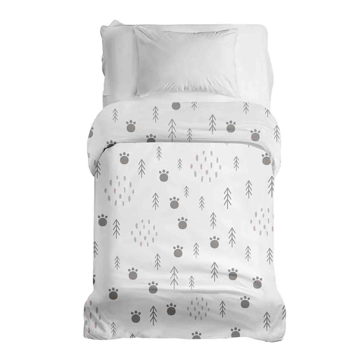 Coperta terapeutica originale - Rivestimento in cotone Impronte di zampe nella foresta