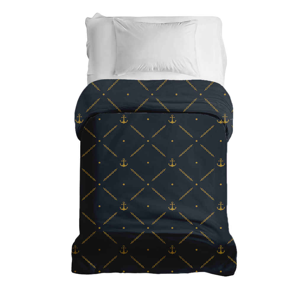 Coperta terapeutica originale - Rivestimento in cotone blu con ancora