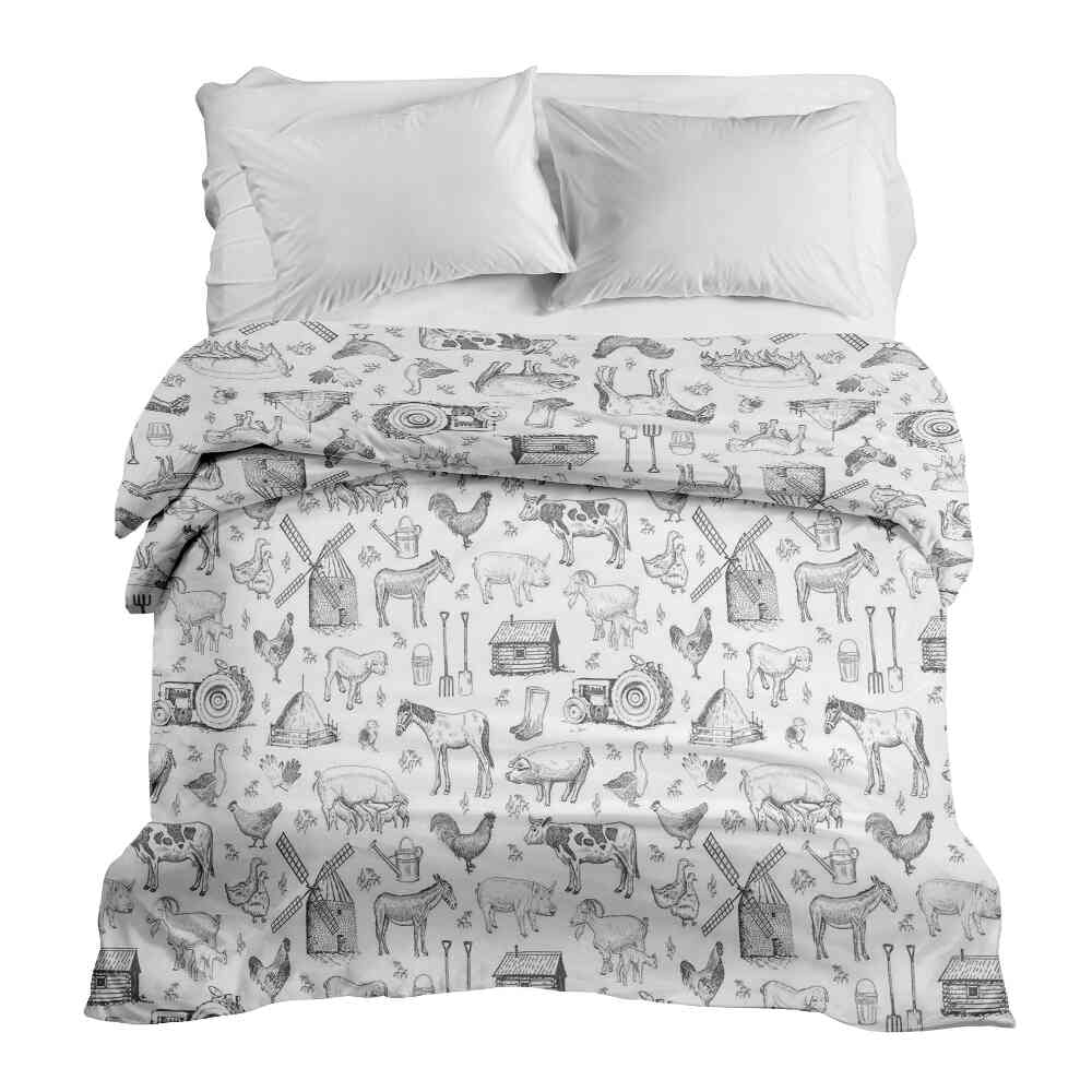 Coperta terapeutica originale - Rivestimento in cotone grigio fattoria