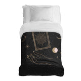Coperta terapeutica originale - Rivestimento in cotone nero con sole, luna e stelle