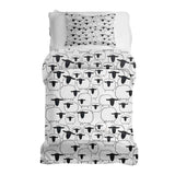 Set di biancheria da letto con coperte terapeutiche bianche con pecore
