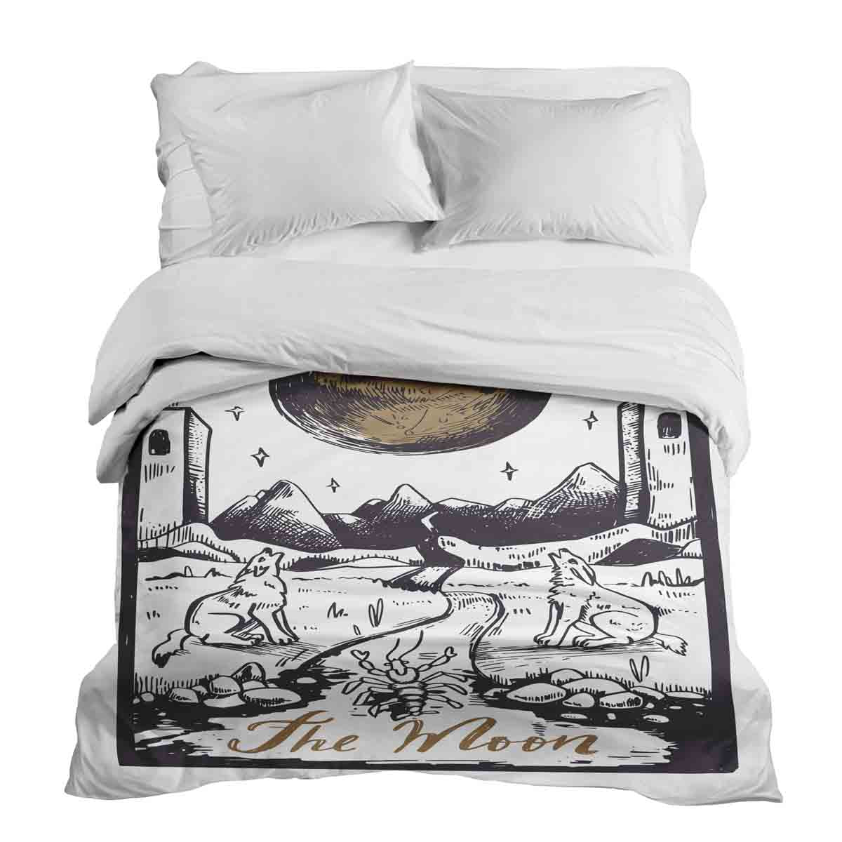 Coperta terapeutica originale - Rivestimento in cotone Lupo e Luna